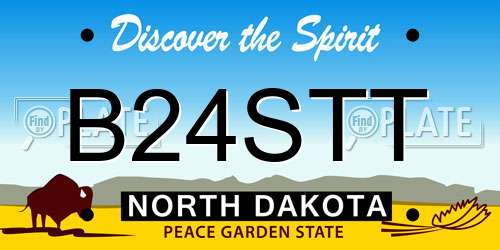 B24STT North Dakota License Plate