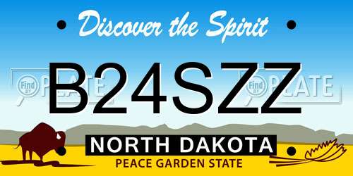 B24SZZ North Dakota License Plate