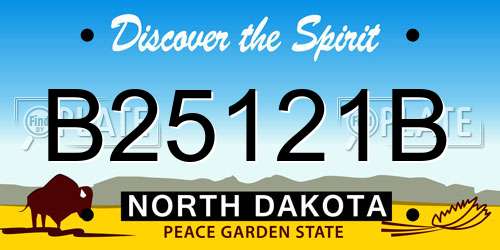 B25121B North Dakota License Plate