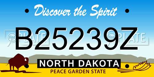 B25239Z North Dakota License Plate