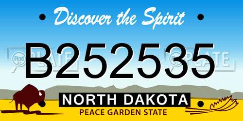 B252535 North Dakota License Plate
