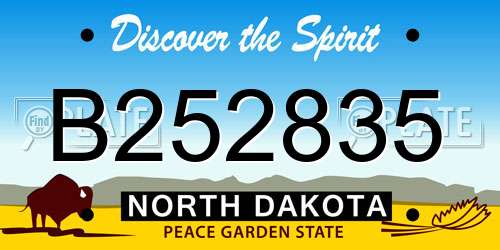 B252835 North Dakota License Plate