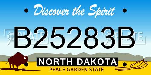 B25283B North Dakota License Plate