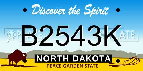 B2543K North Dakota License Plate