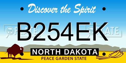 B254EK North Dakota License Plate