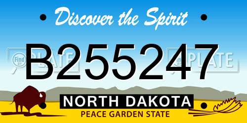 B255247 North Dakota License Plate
