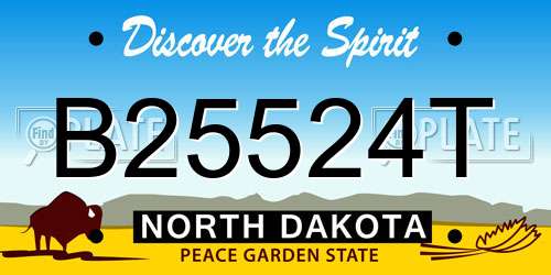 B25524T North Dakota License Plate