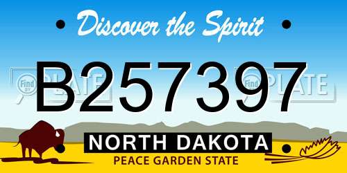 B257397 North Dakota License Plate