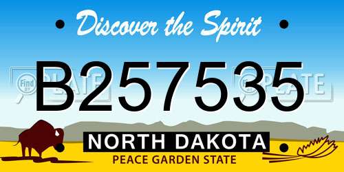 B257535 North Dakota License Plate