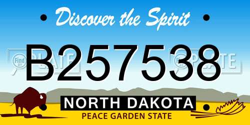 B257538 North Dakota License Plate