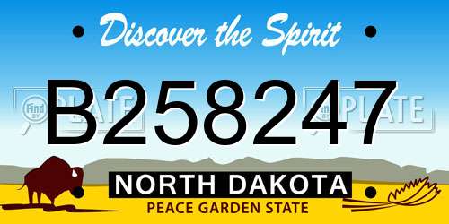 B258247 North Dakota License Plate