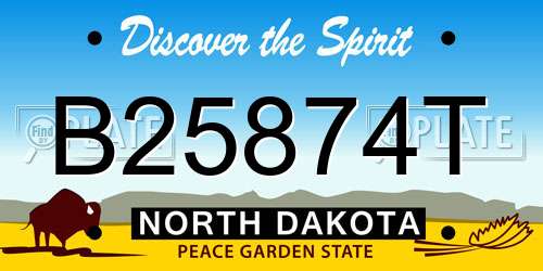 B25874T North Dakota License Plate