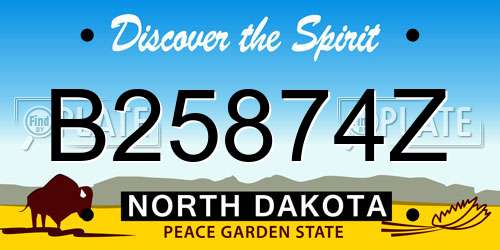 B25874Z North Dakota License Plate