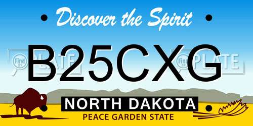 B25CXG North Dakota License Plate