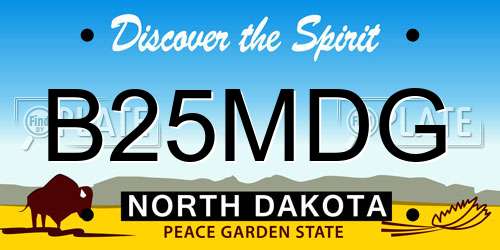 B25MDG North Dakota License Plate