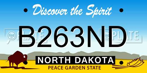 B263ND North Dakota License Plate