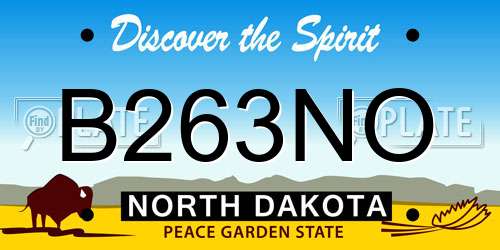 B263NO North Dakota License Plate