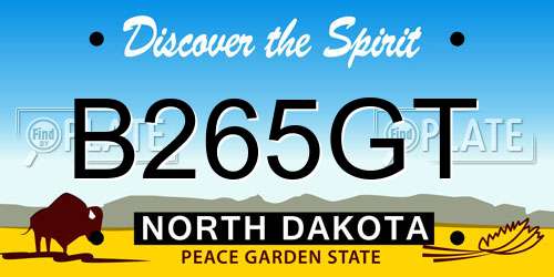 B265GT North Dakota License Plate