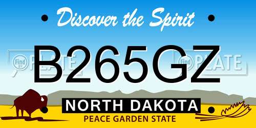 B265GZ North Dakota License Plate