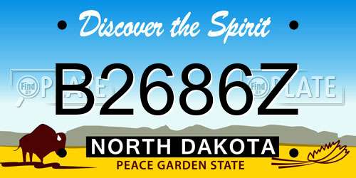 B2686Z North Dakota License Plate