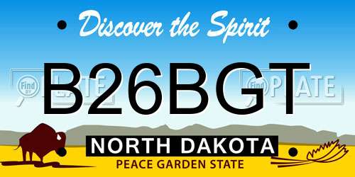 B26BGT North Dakota License Plate