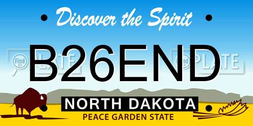 B26END North Dakota License Plate