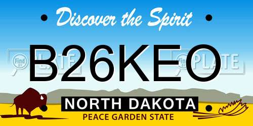 B26KEO North Dakota License Plate