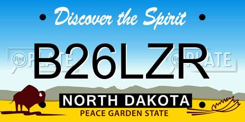 B26LZR North Dakota License Plate