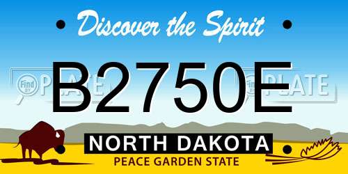 B2750E North Dakota License Plate
