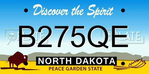 B275QE North Dakota License Plate