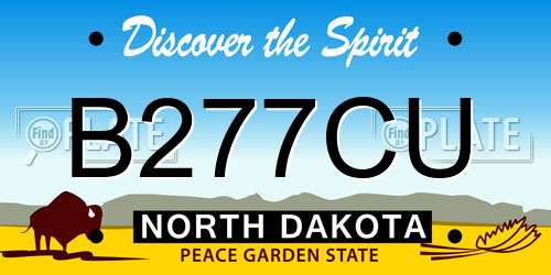 B277CU North Dakota License Plate