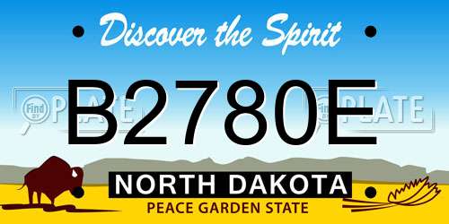 B2780E North Dakota License Plate