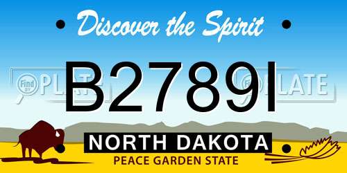 B2789I North Dakota License Plate