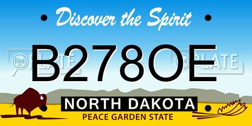B278OE North Dakota License Plate