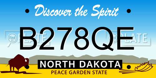 B278QE North Dakota License Plate