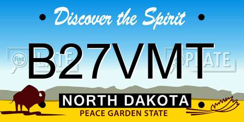 B27VMT North Dakota License Plate
