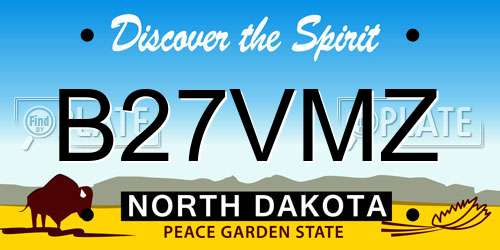 B27VMZ North Dakota License Plate