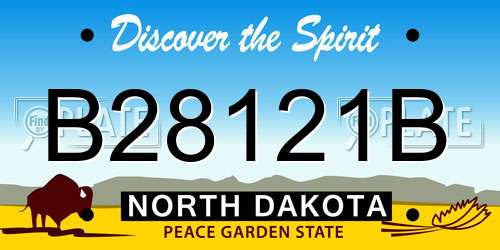 B28121B North Dakota License Plate