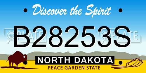 B28253S North Dakota License Plate