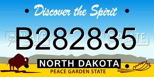 B282835 North Dakota License Plate