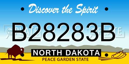 B28283B North Dakota License Plate