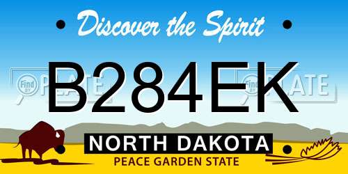 B284EK North Dakota License Plate