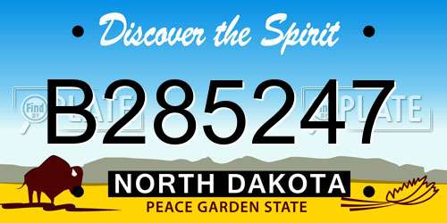 B285247 North Dakota License Plate
