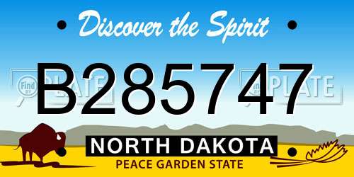 B285747 North Dakota License Plate