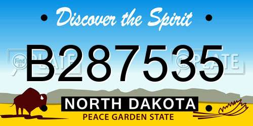 B287535 North Dakota License Plate