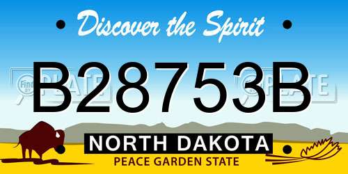 B28753B North Dakota License Plate