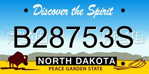 B28753S North Dakota License Plate
