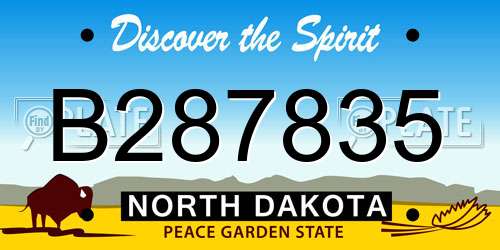 B287835 North Dakota License Plate
