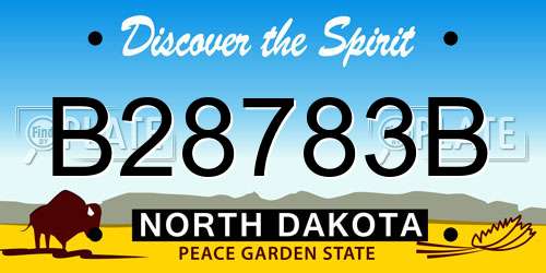 B28783B North Dakota License Plate