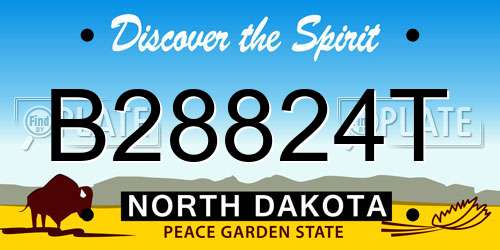 B28824T North Dakota License Plate